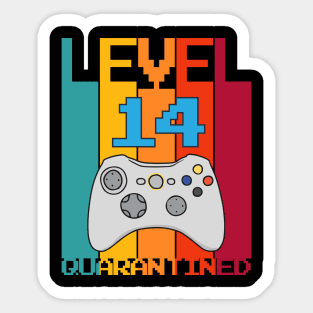 Level 14 Unlocked 14th Video Gamer Quarantine birthday Sticker